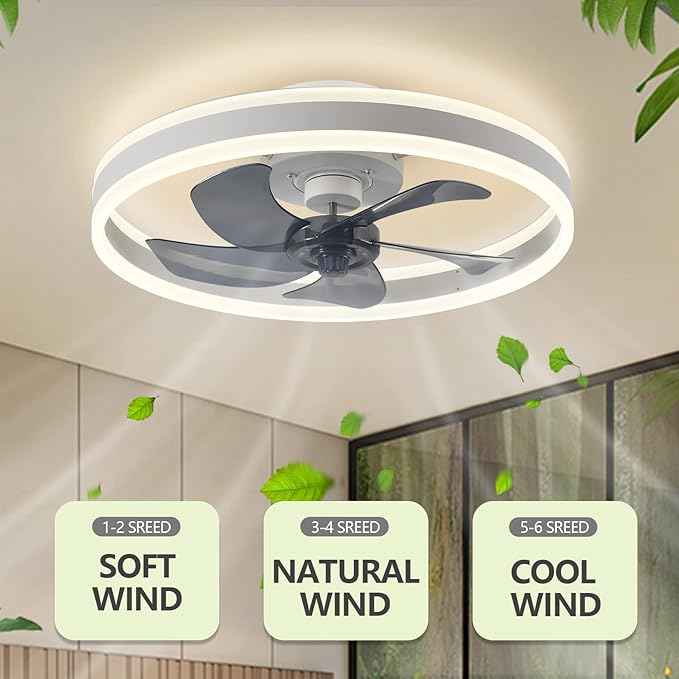 Oberlicht Ventilateur de Plafond Intelligent avec Télécommande et Éclairage LED