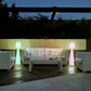 Lampadaire design rechargeable - Éclairage blanc et multicolore réglable - Extérieur et Intérieur