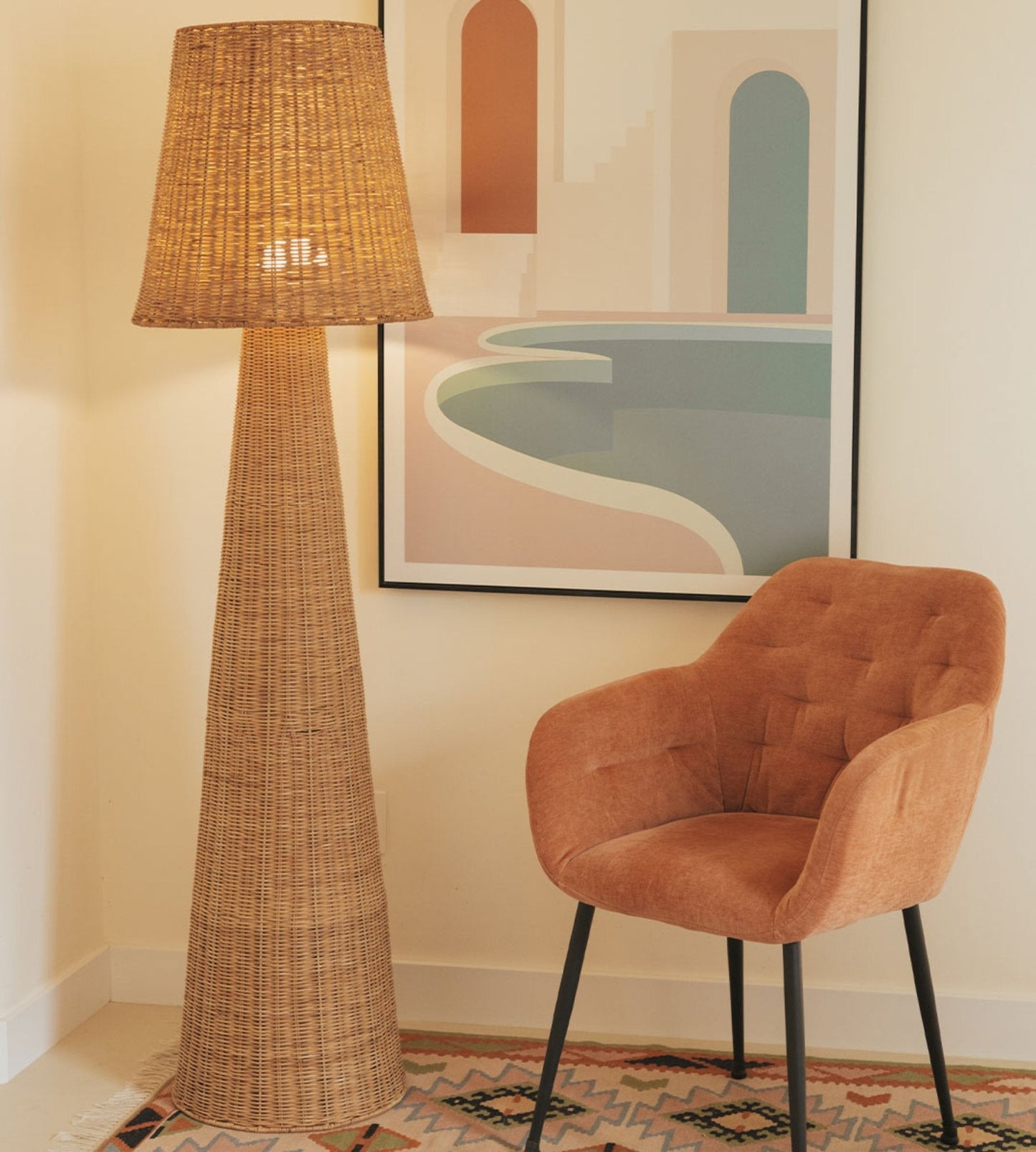 Lampadaire rechargeable nature - Style décoratif - Hauteur 165cm