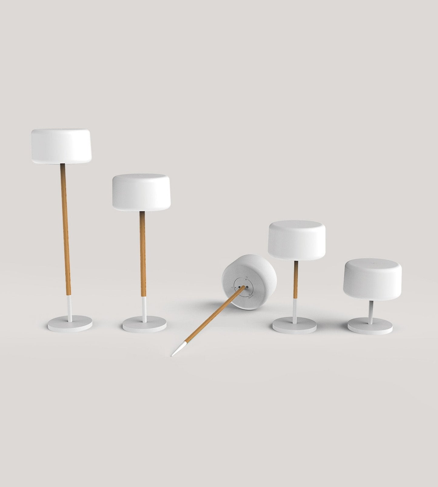 Lampe solaire 5 en 1 en bois réglable - Tige en bois
