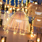 Lampe suspendue en bois rechargeable  - Design nature