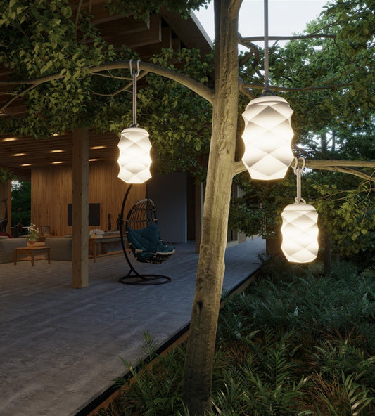 Lampe suspendue rechargeable - Blanch chaud ou multicouleur contrôlable